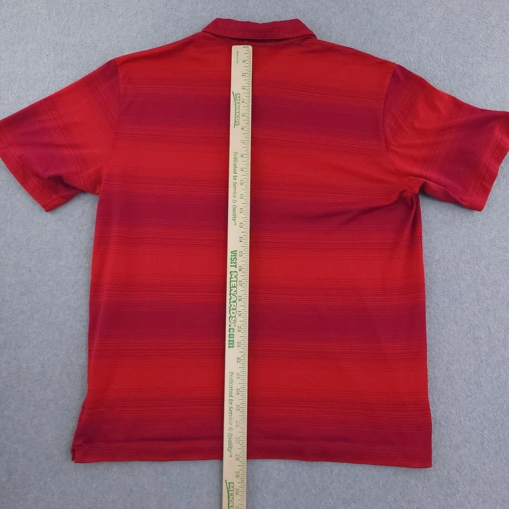 Nike Dri-FIT Tiger Woods Polo Shirt Mens XL Red Stripe Golf Performance Top